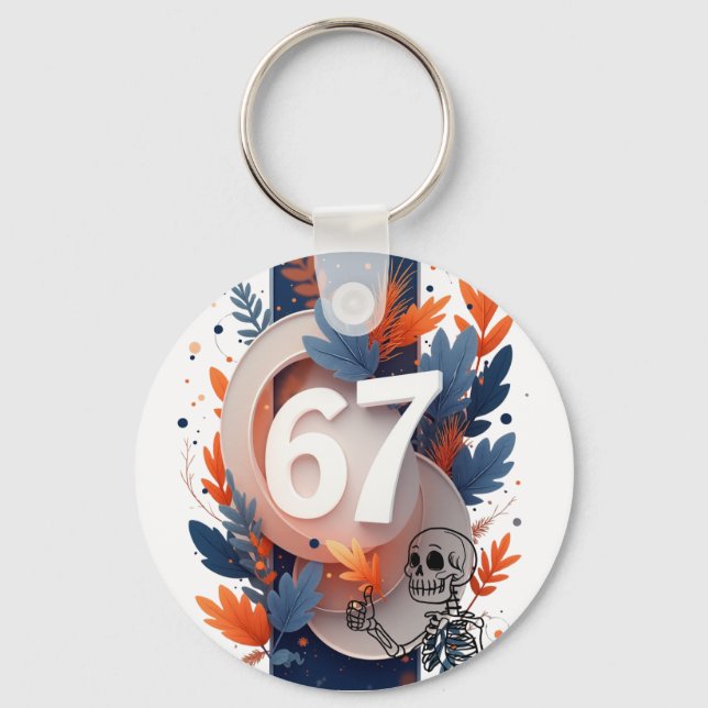 67 Skeleton Hand Halloween Key Ring (Front)