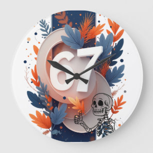 67 Skeleton Hand Halloween Large Clock