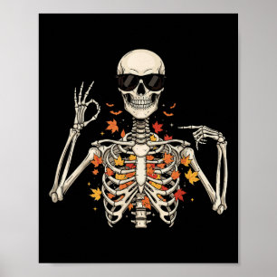 67 Skeleton Meme Funny Six Seven Gen Alpha Hallowe Poster