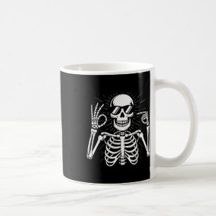 67 Skeleton Six Seven Halloween Coffee Mug