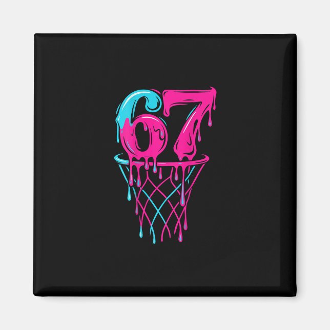 67 Sketll Drip Six Seven Funny Gen Alpha  Magnet (Front)