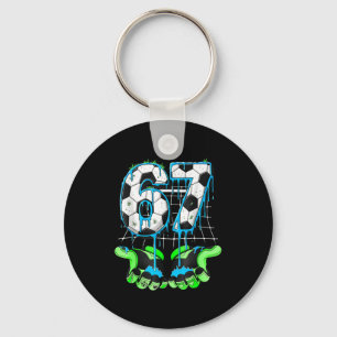 67 Soccer Funny Six Seven Gen Alpha Meme Drip 6_7  Key Ring