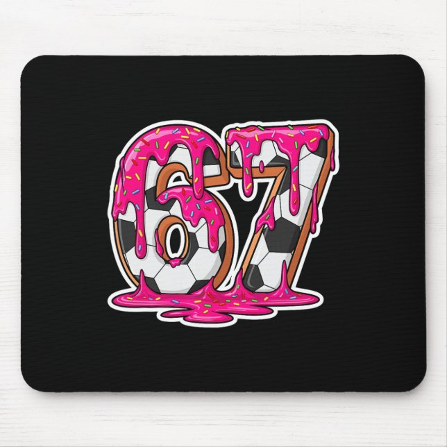 67 Soccer Ice Cream Drip Brain Rot Meme _1  Mouse Mat (Front)