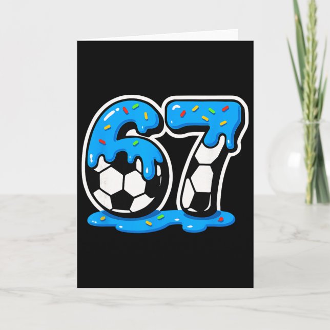 67 Soccer Ice Cream Drip Brain Rot Meme  Card (Front)