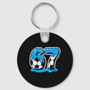 67 Soccer Ice Cream Drip Brain Rot Meme Key Ring