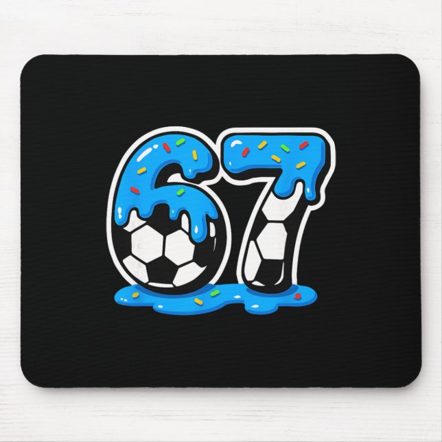 67 Soccer Ice Cream Drip Brain Rot Meme  Mouse Mat (Front)