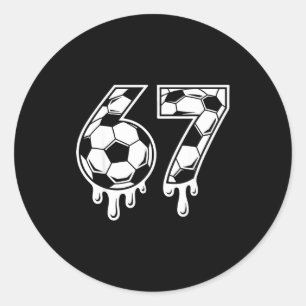 67 Soccer Ice Cream Drip Gen Alpha Six Seven Meme Classic Round Sticker