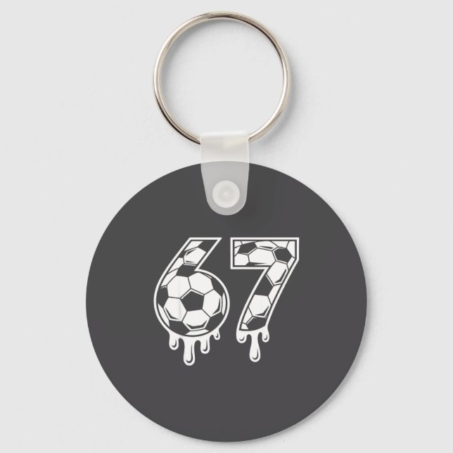 67 Soccer Ice Cream Drip Gen Alpha Six Seven Meme  Key Ring (Front)