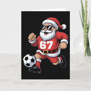 67 Soccer Santa Design For Christmas Sports Fans Card