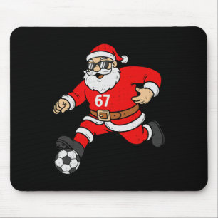 67 Soccer Santa Six Seven Meme Christmas Sport Men Mouse Mat