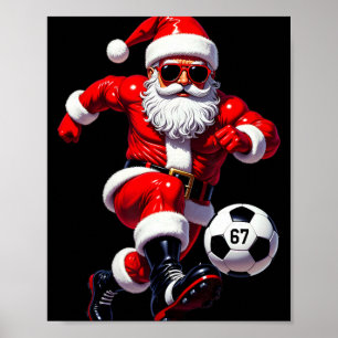67 Soccer Santa Six Seven Meme Christmas Sport Men Poster