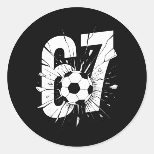 67 Soccer Six Seven 6 7 Meme 67 _2 Classic Round Sticker