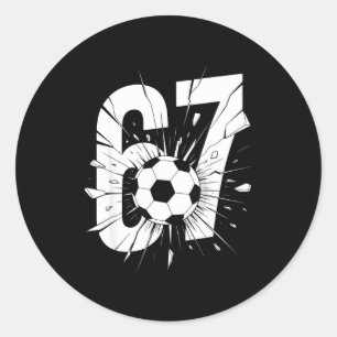 67 Soccer Six Seven 6 7 Meme 67  Classic Round Sticker