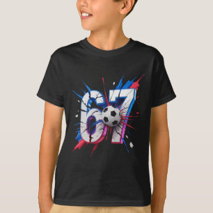 67 Soccer Smash Number Sixty Seven Impact Birthday T-Shirt