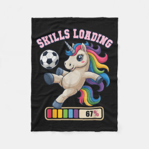 67 Soccer Unicorn Skills Loading Just Girl Who Lov Fleece Blanket
