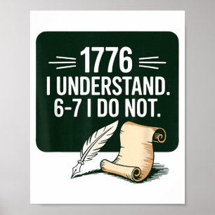 67 Social Studies Teacher 1776 I Understand 6 7 I  Poster