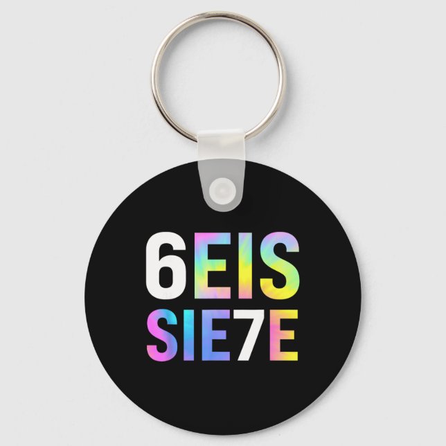 67 Spanish Meme Seis Siete Six Seven Funny Spanish Key Ring (Front)