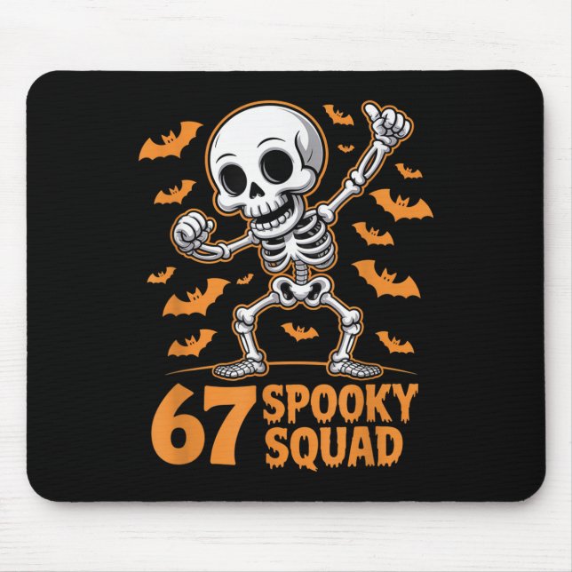 67 Spooky Squad Halloween Skeleton 6 7 Meme Six Se Mouse Mat (Front)