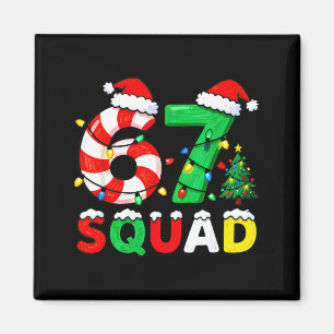67 Squad Christmas Candy Cane Six Seven Meme Xmas  Magnet