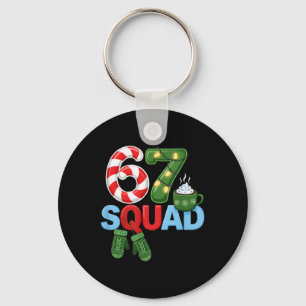 67 Squad Christmas Design Cute Holiday Key Ring
