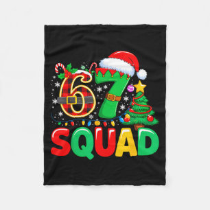 67 Squad Teacher Christmas Funny Holiday Clroom Cr Fleece Blanket
