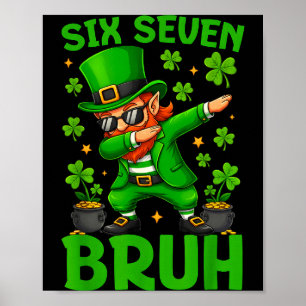 67 St Patricks Day Funny Six Seven Meme Leprechaun Poster