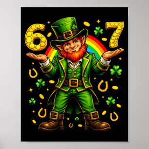 67 st patricks day shirts for kids boys six seven6 poster
