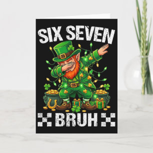 67 St Patricks Funny Six Seven Meme Leprechaun Boy Card