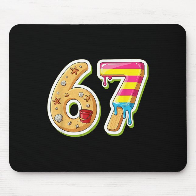 67 Summer Beach Ice Cream Sand Design  Mouse Mat (Front)