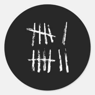 67 Tally Mark Shirt Funny Six Seven 67 Meme 6 7 Nu Classic Round Sticker