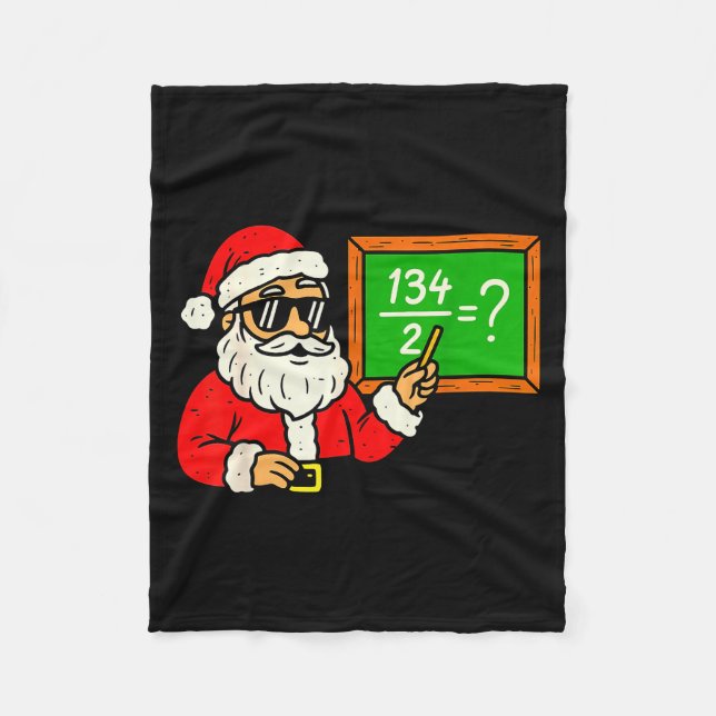 67 Teacher Christmas Santa Six Seven Meme Brainrot Fleece Blanket (Front)