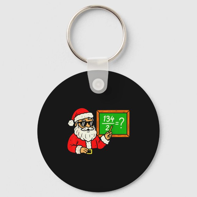 67 Teacher Christmas Santa Six Seven Meme Brainrot Key Ring (Front)