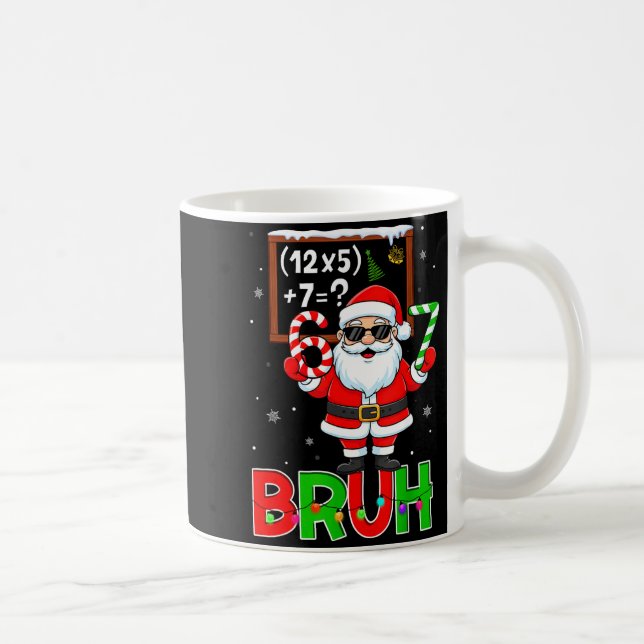 67 Teacher Christmas Santa Six Seven Meme Math Equ Coffee Mug (Right)