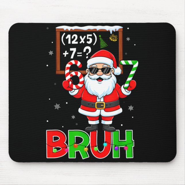 67 Teacher Christmas Santa Six Seven Meme Math Equ Mouse Mat (Front)
