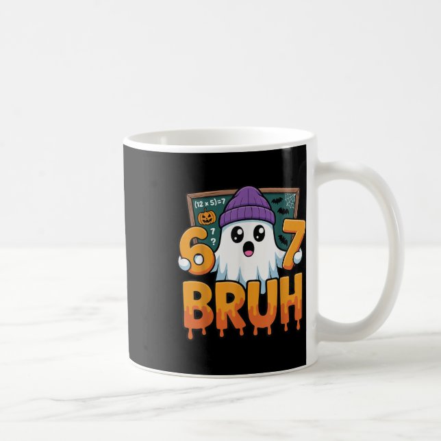 67 Teacher Ghost Six Seven Meme Math Equation Bruh Coffee Mug (Right)