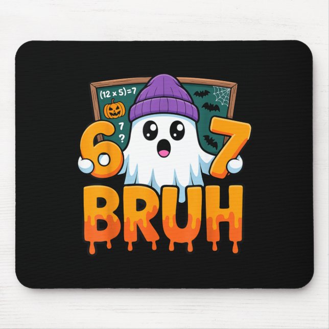 67 teacher ghost six seven meme math equation bruh mouse mat (Front)