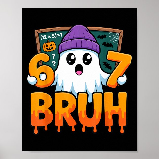 67 teacher ghost six seven meme math equation bruh poster (Front)