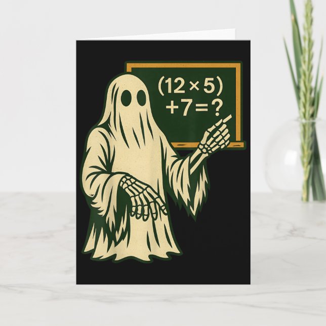 67 Teacher Halloween Ghost Six Seven Meme Brainrot Card (Front)