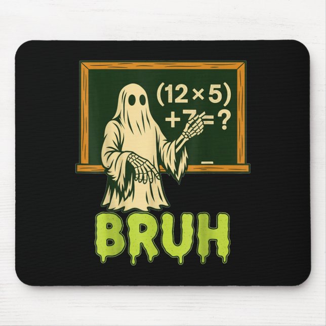 67 Teacher Halloween Ghost Six Seven Meme Brainrot Mouse Mat (Front)