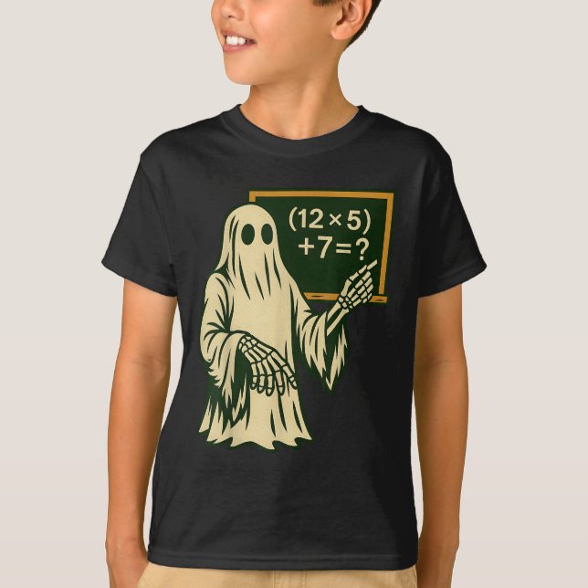 67 Teacher Halloween Ghost Six Seven Meme Brainrot T-Shirt (Front)