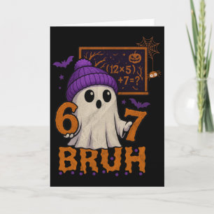 67 Teacher Halloween Ghost Six Seven Meme Math Equ Card