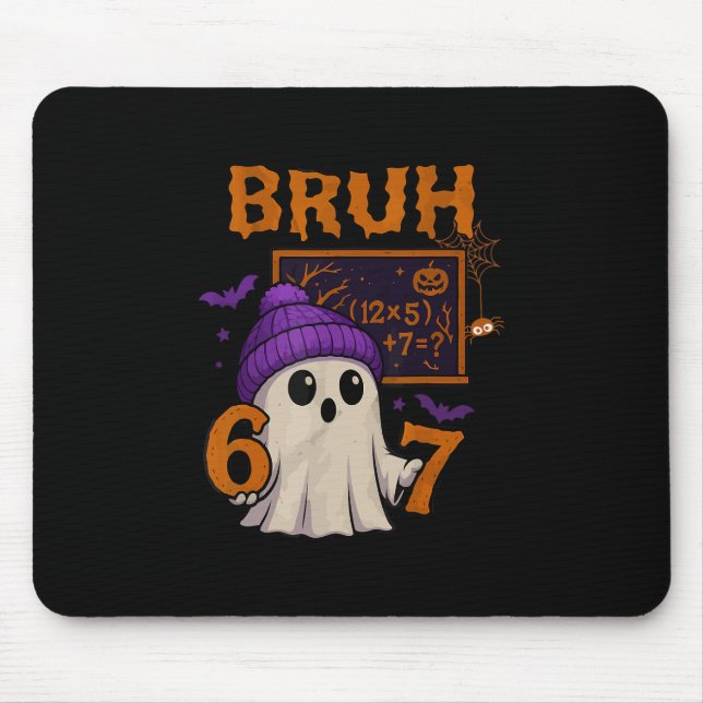67 Teacher Halloween Ghost Six Seven Meme Math Equ Mouse Mat (Front)