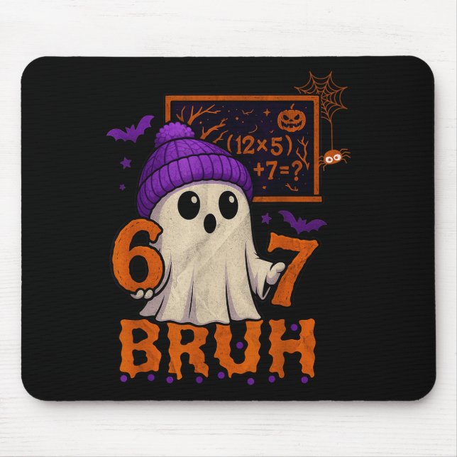 67 Teacher Halloween Ghost Six Seven Meme Math Equ Mouse Mat (Front)