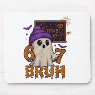67 Teacher Halloween Ghost Six Seven Meme Math Equ Mouse Mat