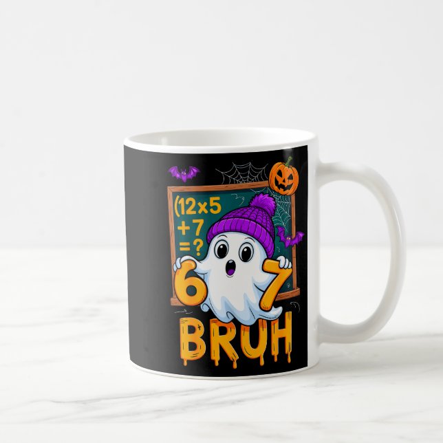 67 Teacher Halloween Ghost Six Seven Meme Math Hum Coffee Mug (Right)