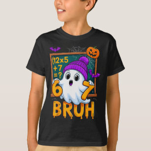 67 Teacher Halloween Ghost Six Seven Meme Math Hum T-Shirt