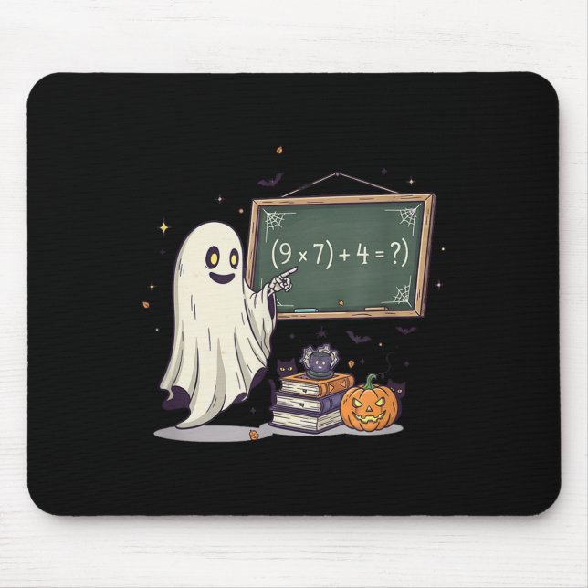 67 Teacher Halloween Ghost Six Seven Meme Math Jok Mouse Mat (Front)
