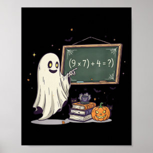 67 Teacher Halloween Ghost Six Seven Meme Math Jok Poster