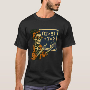 67 Teacher Halloween Skeleton Six Seven Meme Brain T-Shirt