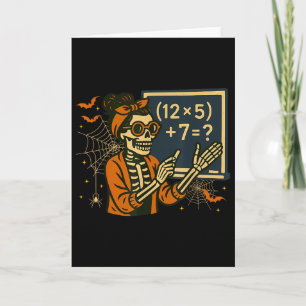 67 Teacher Halloween Skeleton Six Seven Meme Math  Card